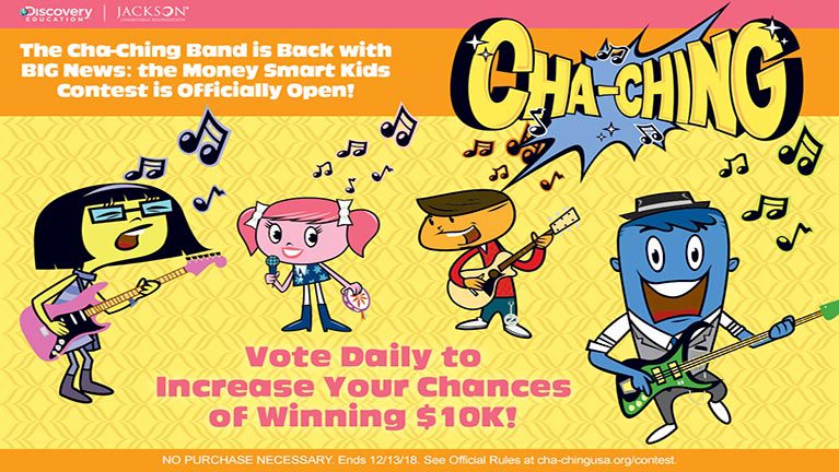 Jackson Charitable Foundation and Discovery Education Launch Second Annual  “Cha-Ching Money Smart Kids” Contest to Encourage Fiscally Fit Habits Among Youth